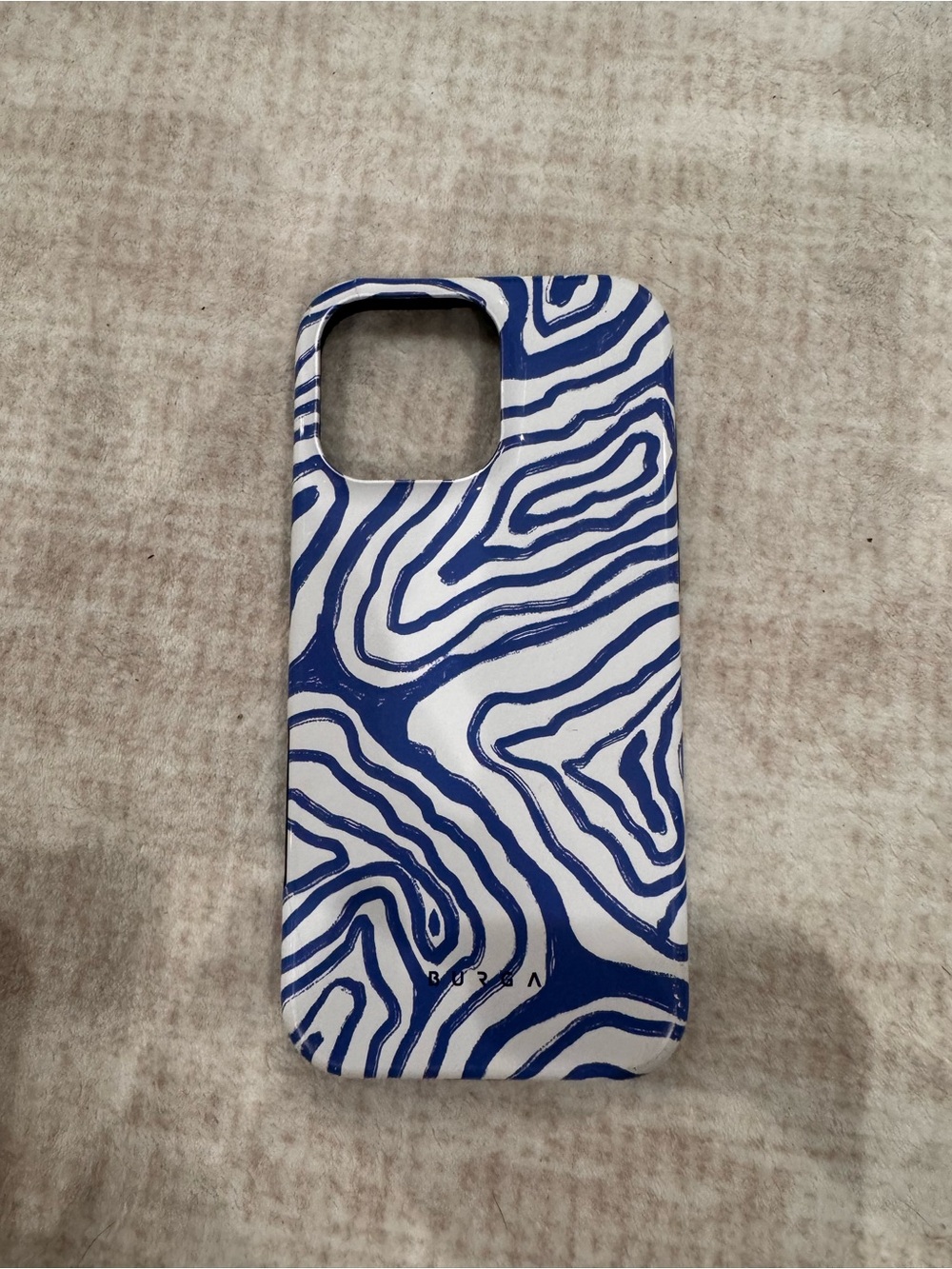 Blue & White Abstract Swirl iPhone Case - iPhone 16 pro max